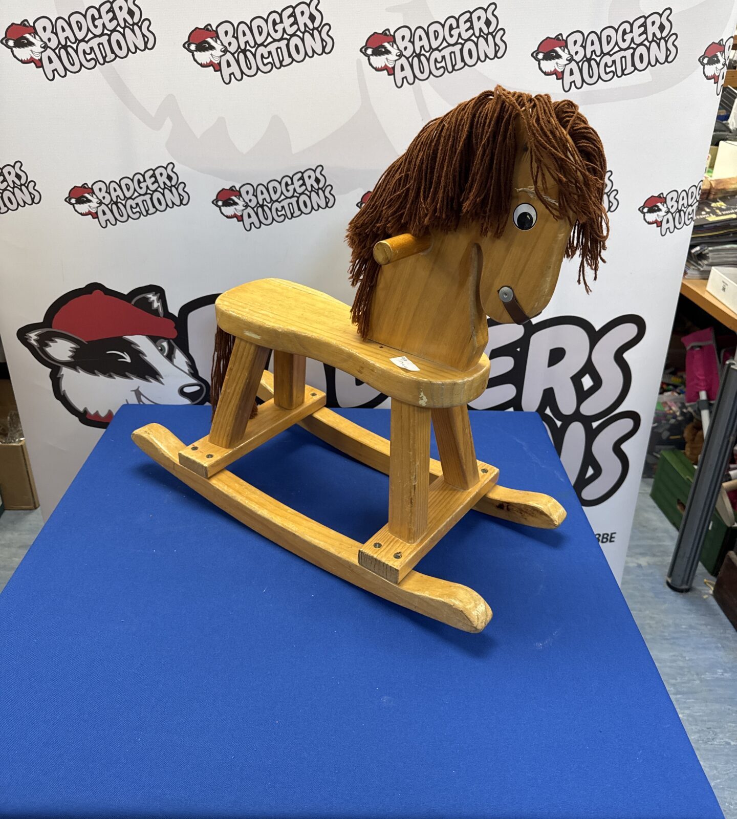 Vintage child’s wooden rocking horse