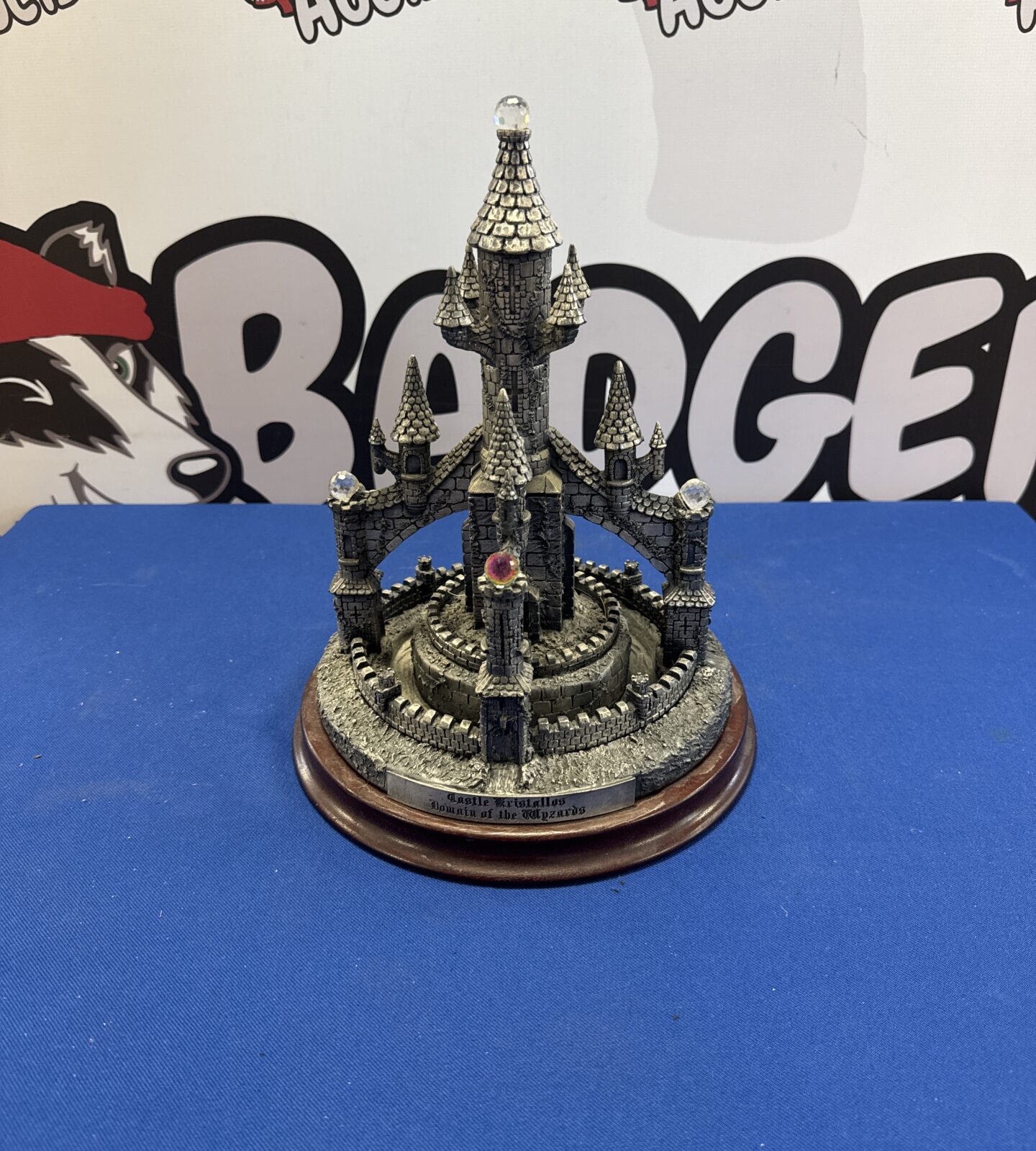 Heavy pewter might & magic castle sculpture 12” tall approx