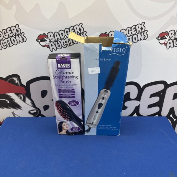 Visiq hot air styler & bauer professional ceramic hair straightening brush