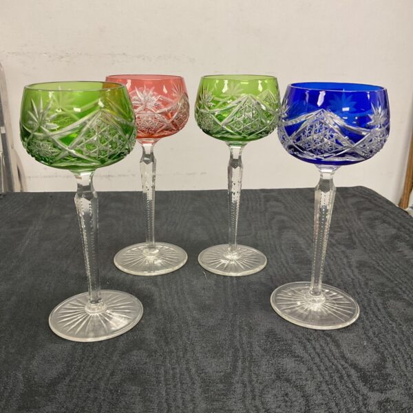 Four Cut crystal wine glasses