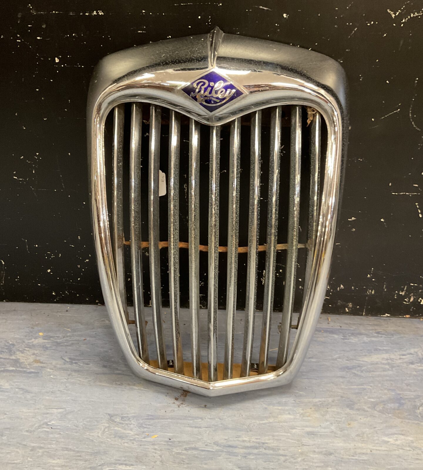 Classic car Riley one point five or elf chrome radiator grille