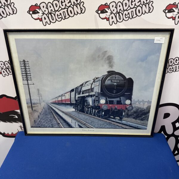 Framed print of the William Wordsworth locomotive signed Root 1981
