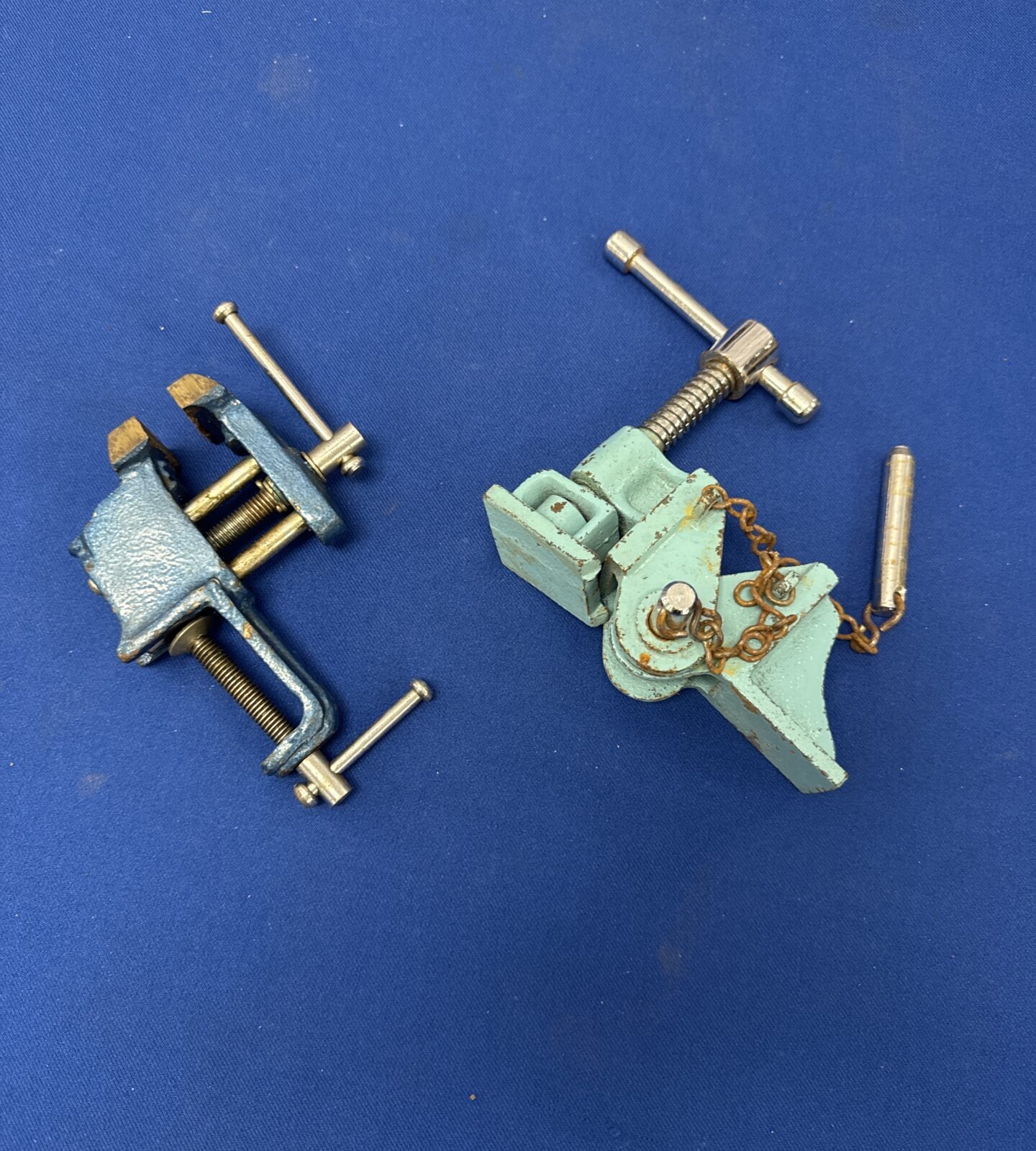 Two vintage model makers bench clamps