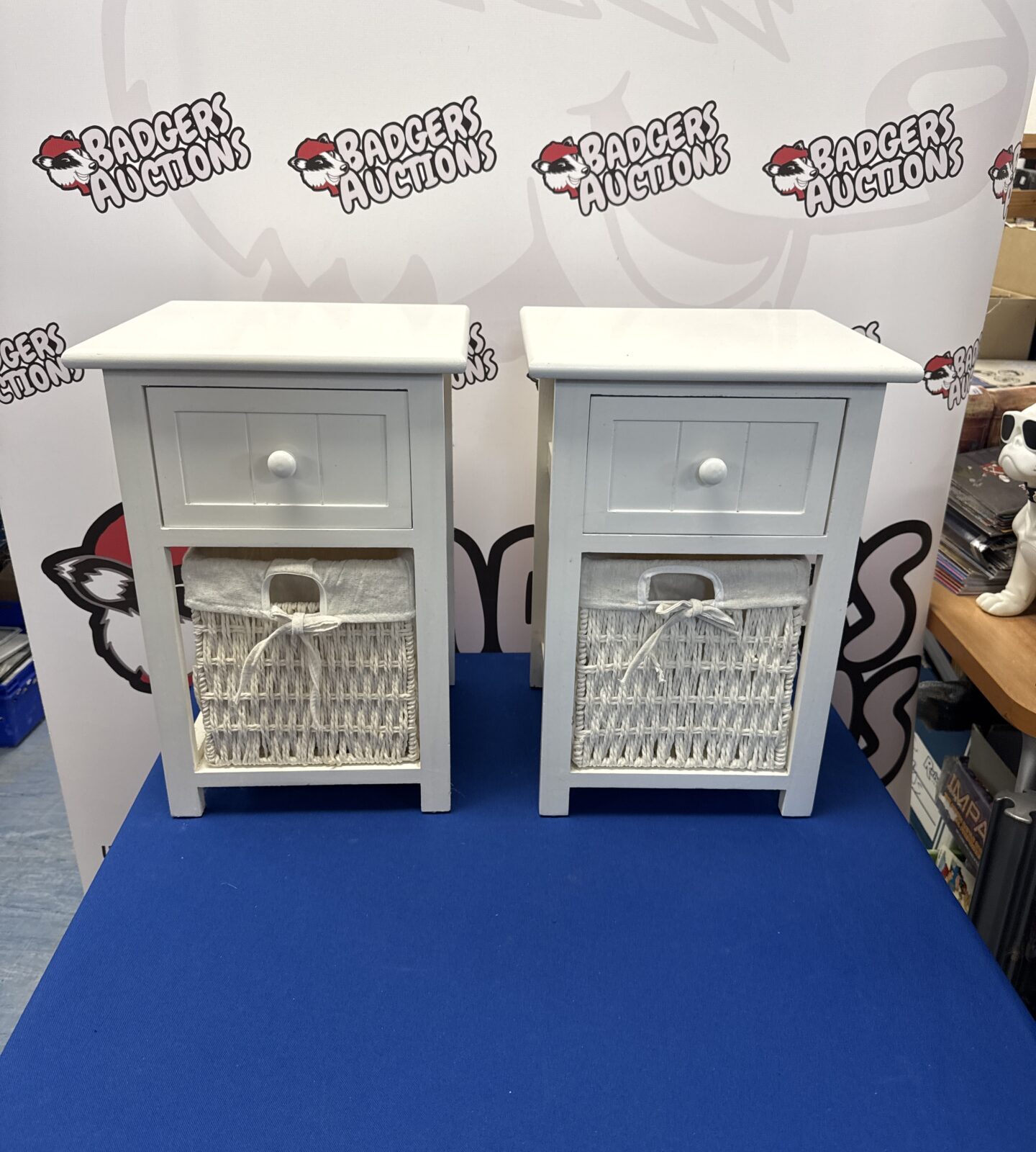 Two bedside/bathroom cabinets 18” tall approx