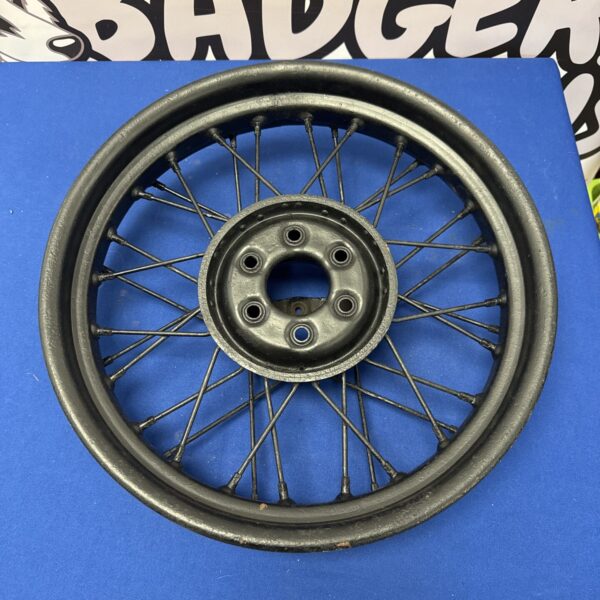 Vintage morris 8 wire wheel converted to a wall hanger