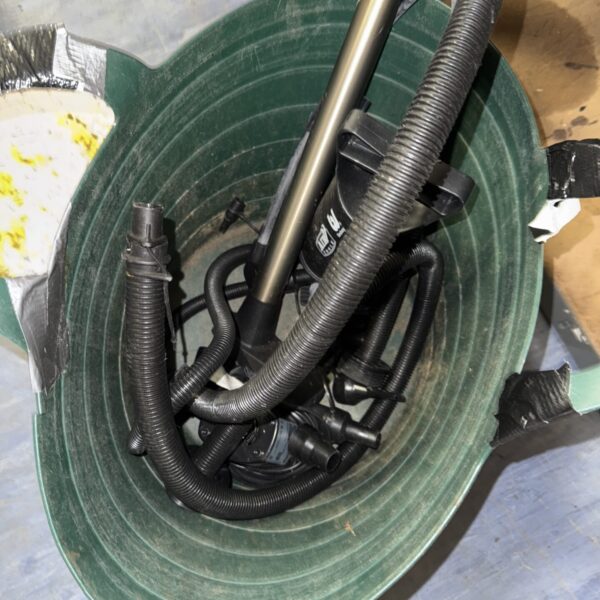 Bucket with various air pump contents