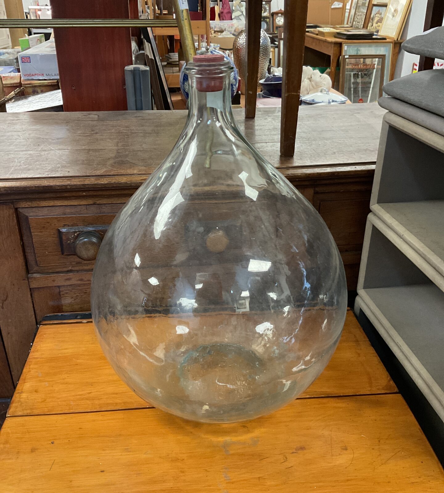 Large vintage glass carboy bottle