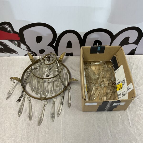 Vintage brass & glass chandelier