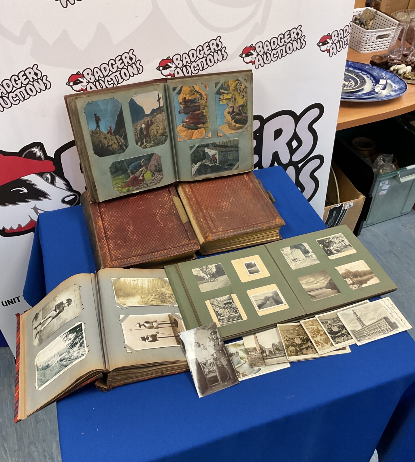 Collection of vintage & antique postcards & photo albums