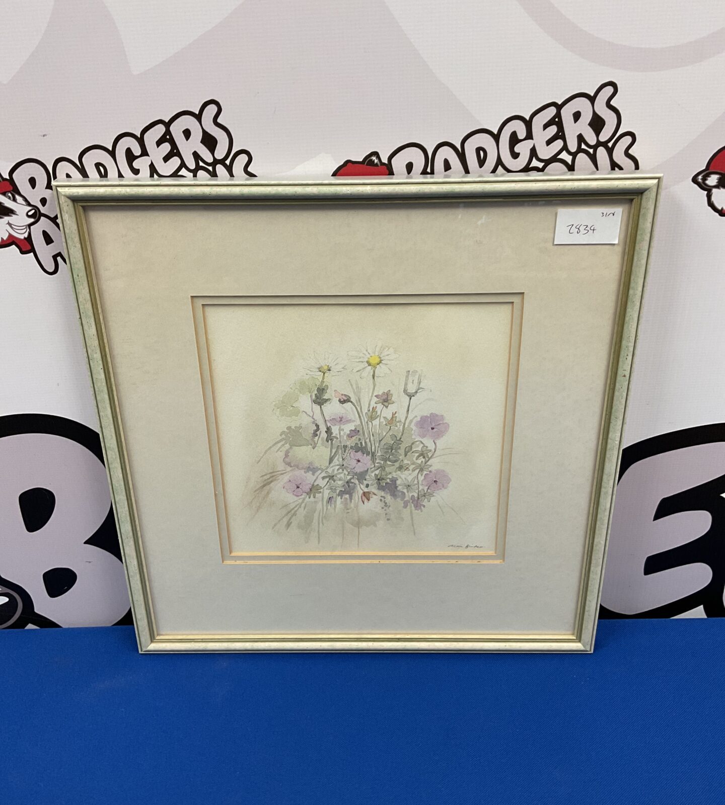 Original still life watercolour of meadow flowers by alan binder (local artist)