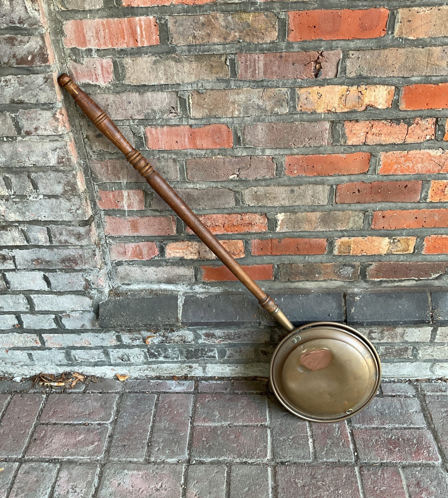 Vintage copper bed warming pan