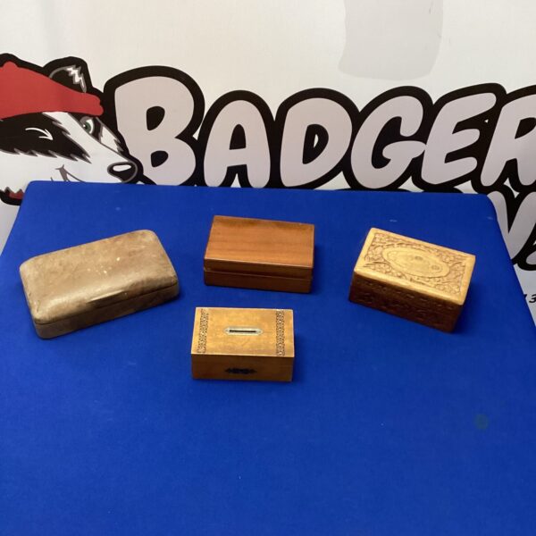 Vintage wooden boxes lot for collectors and storage.
