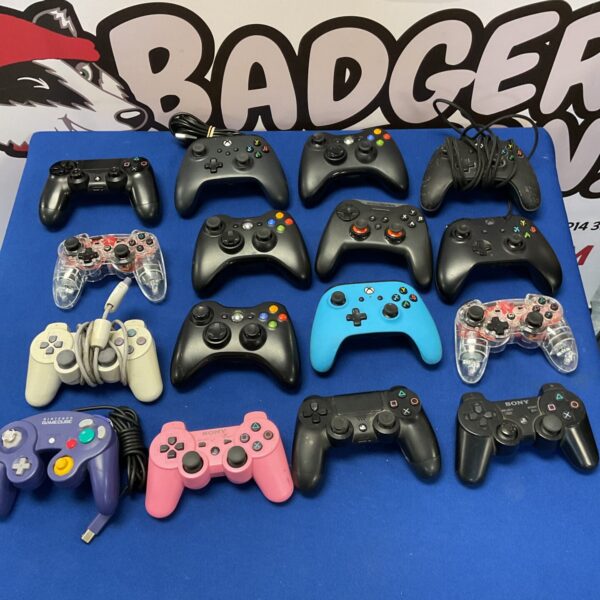 Large lot of gaming controllers including PlayStation & xbox