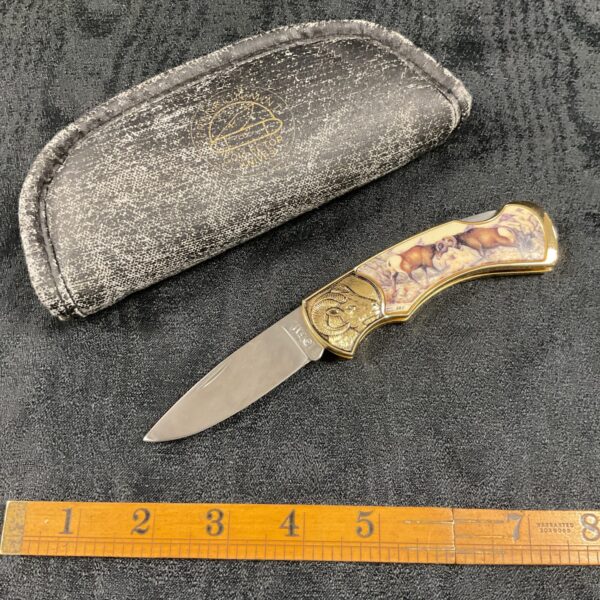 Franklin Mint Rams Head pocket knife with its original case.