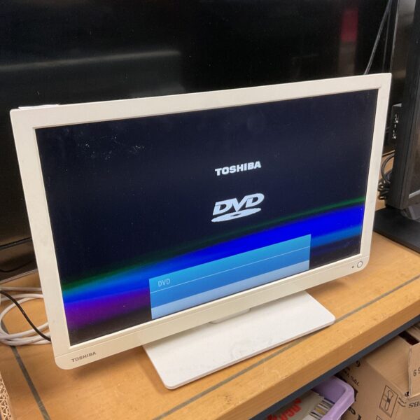Toshiba 22" TV with built-in DVD player, compact television set.