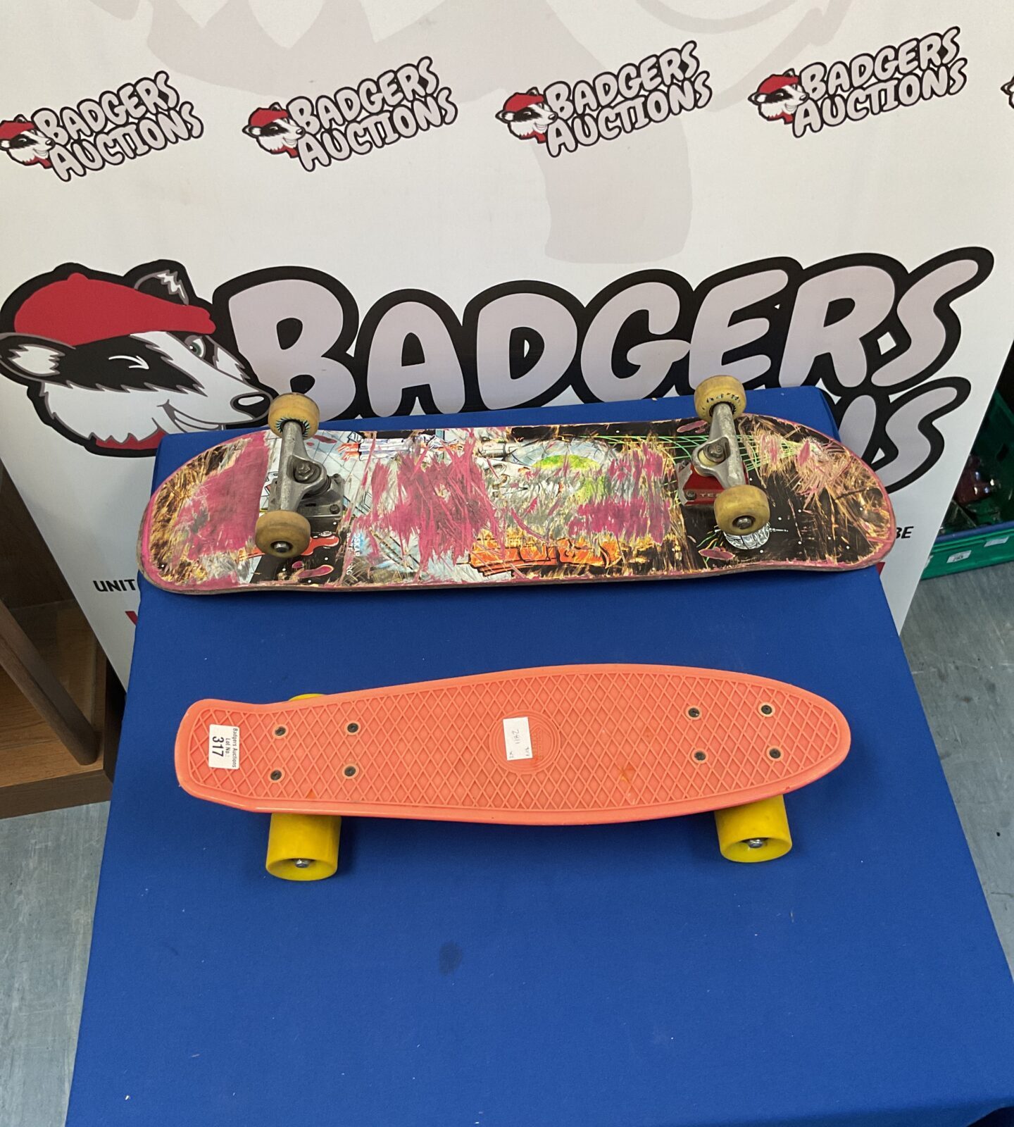 South Coast Skates pennyboard and full size skateboard