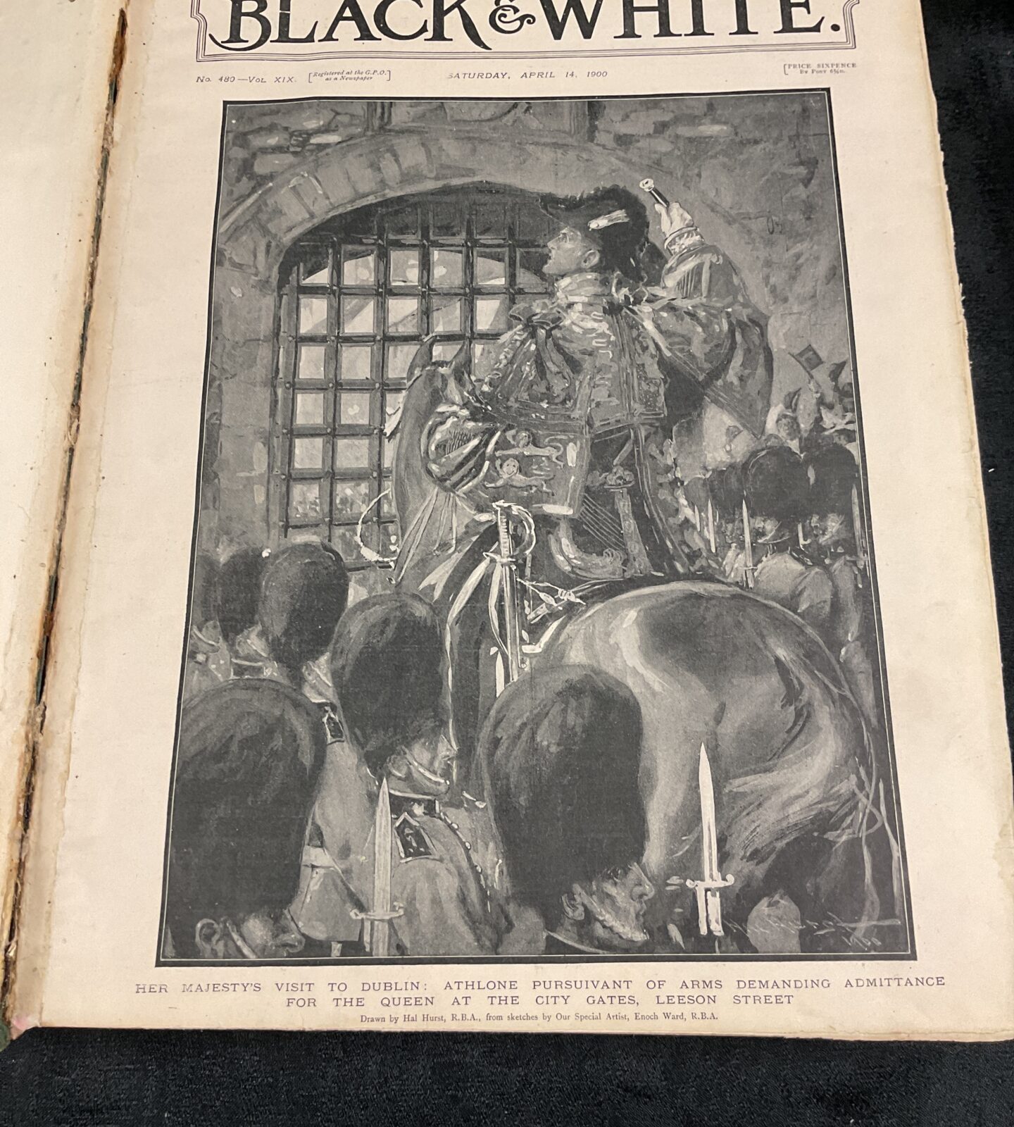 Two Victorian Edwardian Albums of copies of black and white magazines dated 1900 January to October - Image 3