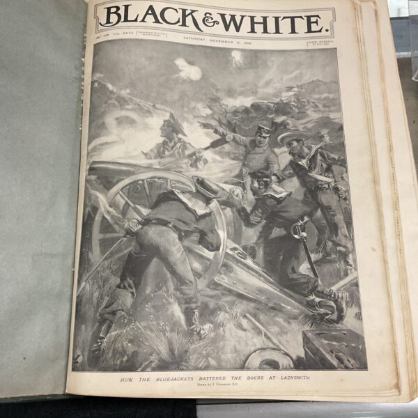 Two Victorian Edwardian Albums of copies of black and white magazines dated 1900 January to October