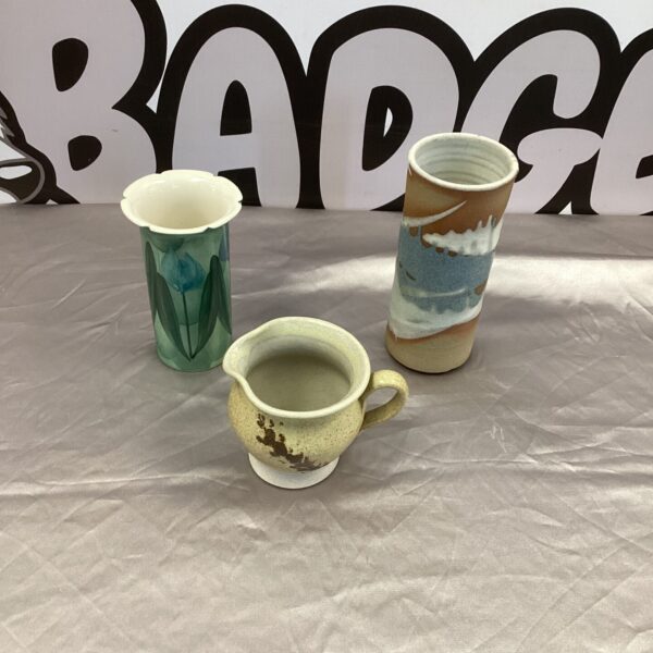 Vintage Jersey Pottery stoneware jugs and pot collection.