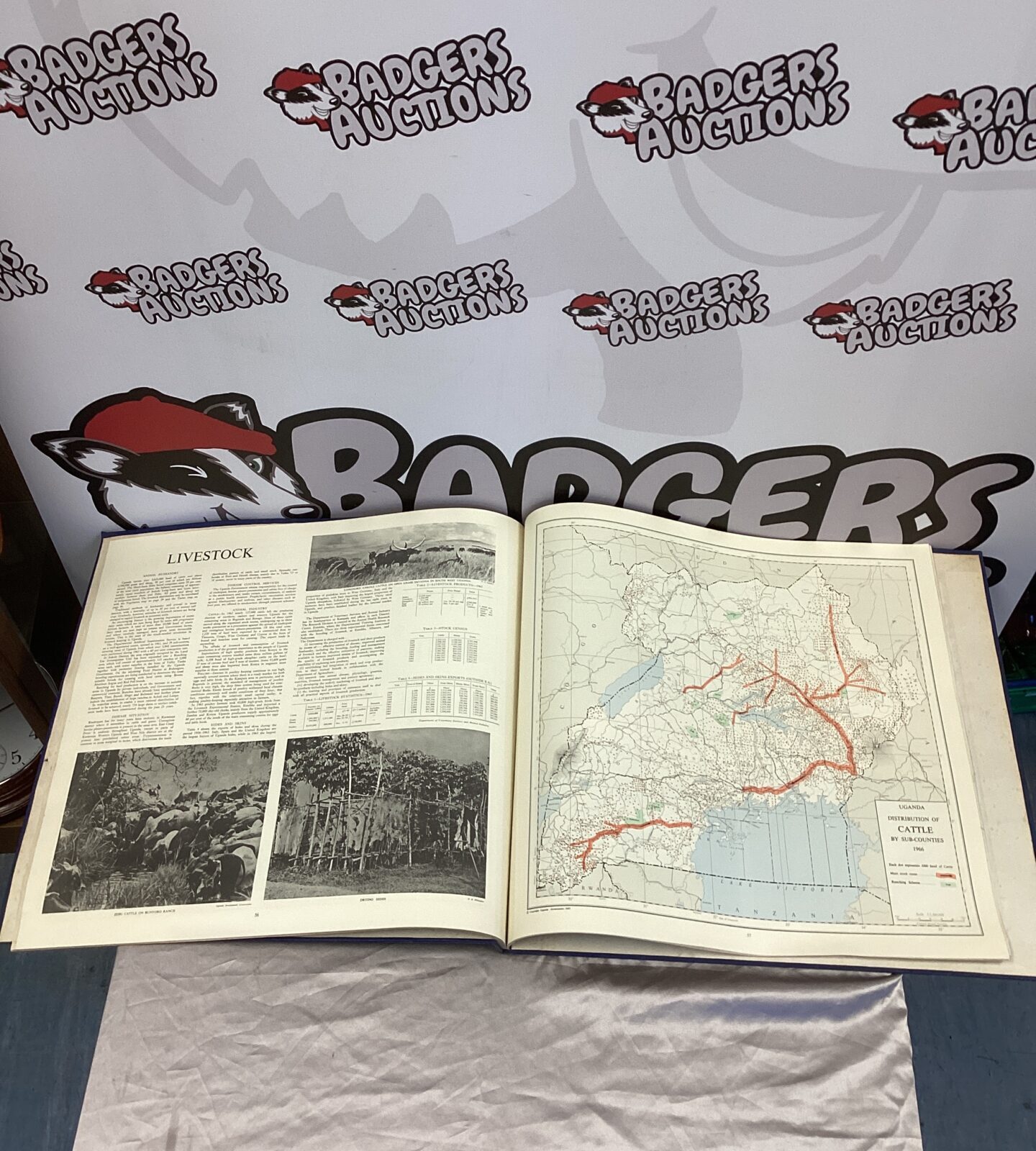Large Vintage Atlas of Uganda
