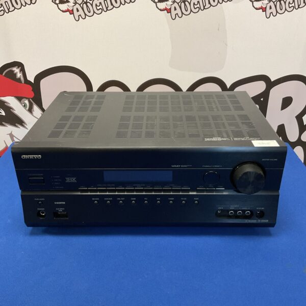 Onkyo TX-SR608 AV receiver front view, used condition.