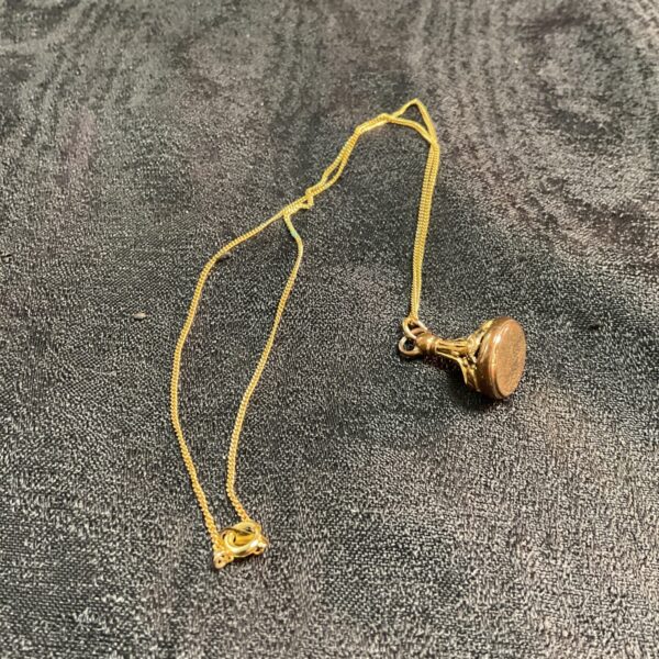 antique Victorian fob seal pendant on 16” necklace