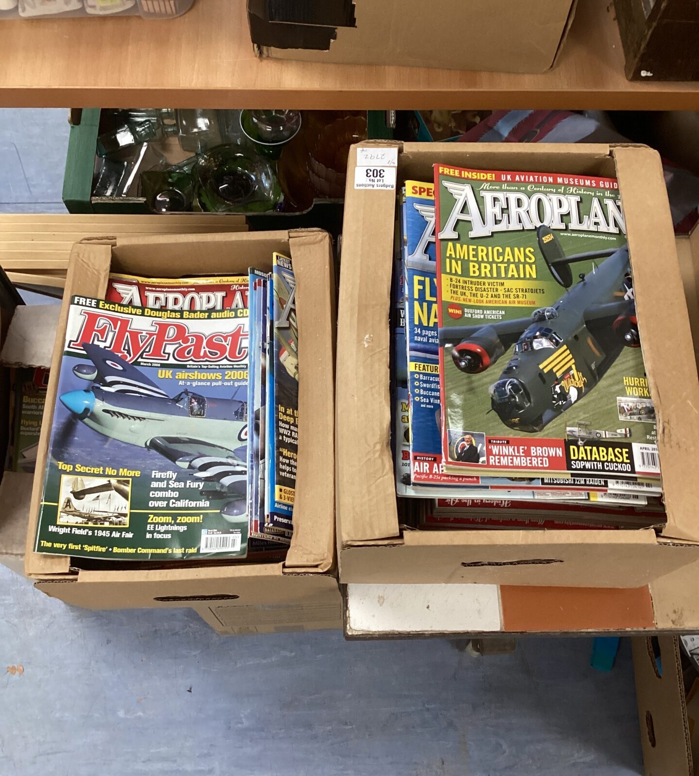 Four boxes of Aeroplane and Flypast Magazines