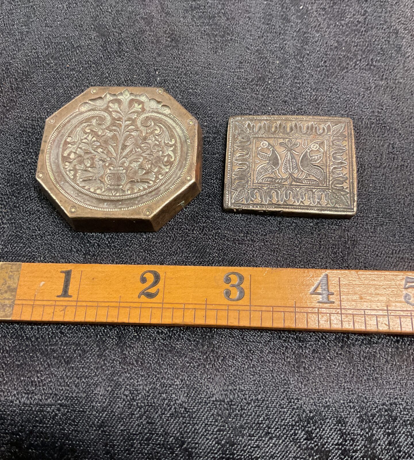 Two Antique Indian bronze jewellery dies