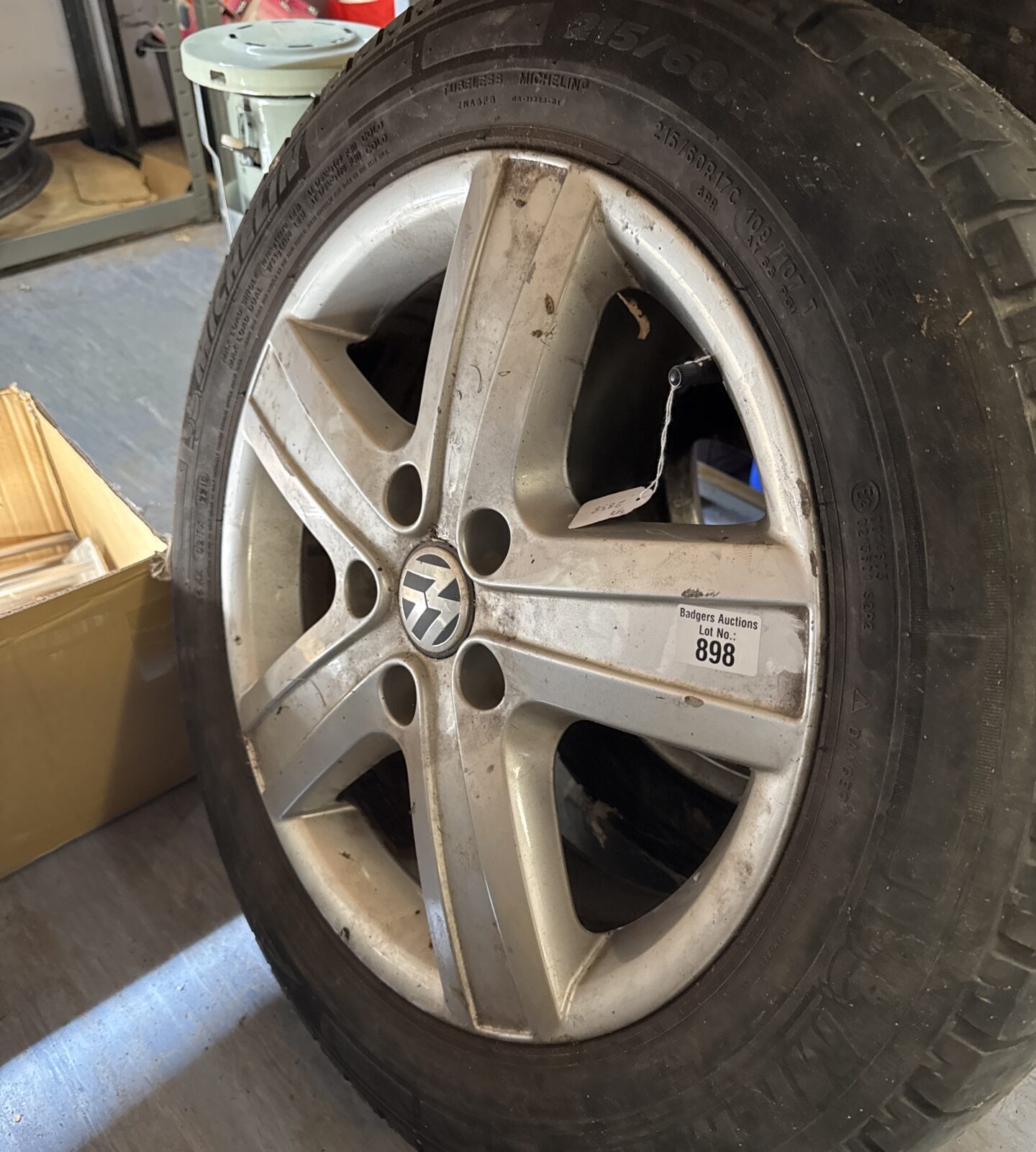 Two 17” VW transporter alloy wheels - have kerb marks - Image 2