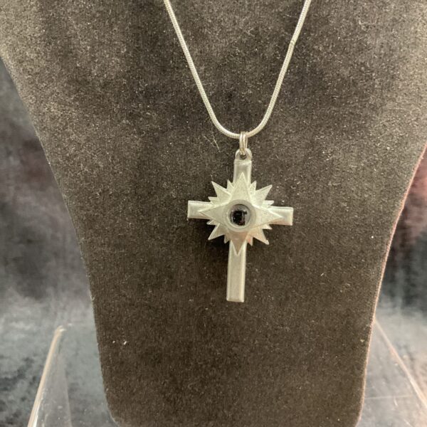 Vintage modernist Stanhope crucifix pendant necklace “the Lord’s Prayer “