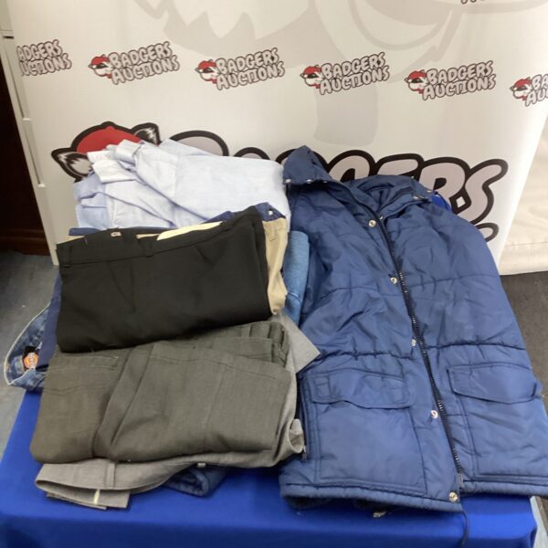 Quantity of mens clothing inc jeans and shirts