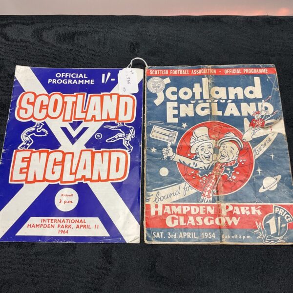 Vintage Scotland England football programme from Hampden Park, 1954 and 1964.