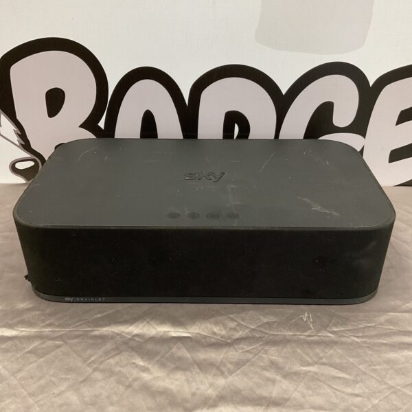 Sky Devialet sound system front view, sleek home audio.