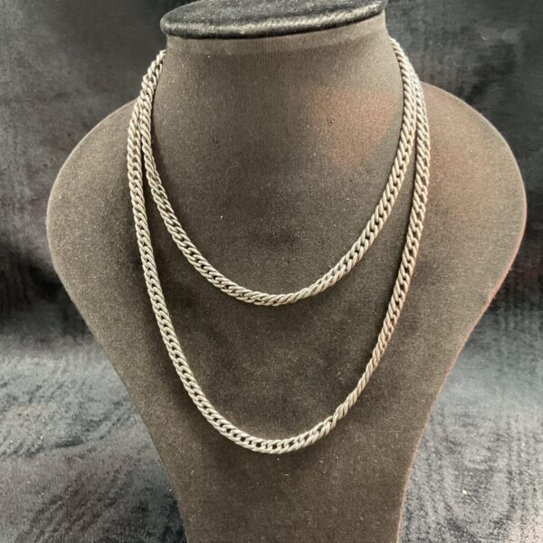 Heavy sterling silver 30” curb link Necklace 46.4g