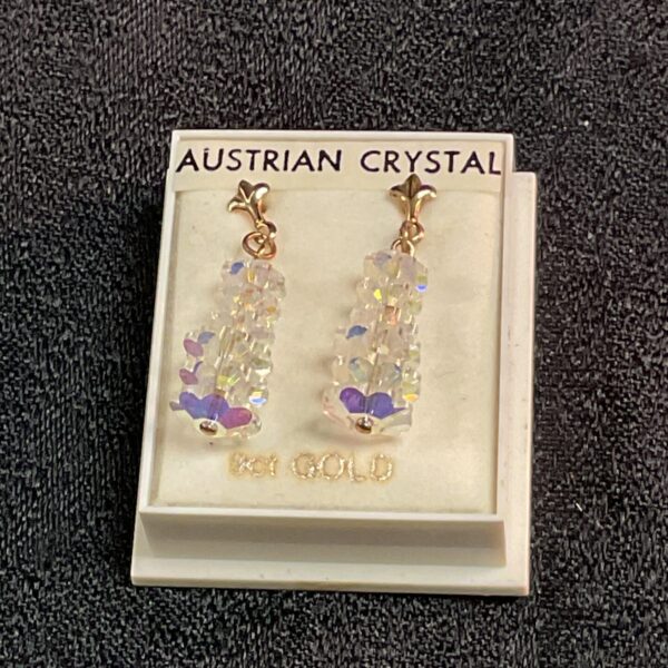 Pair of 9ct gold Austrian crystal drop earrings