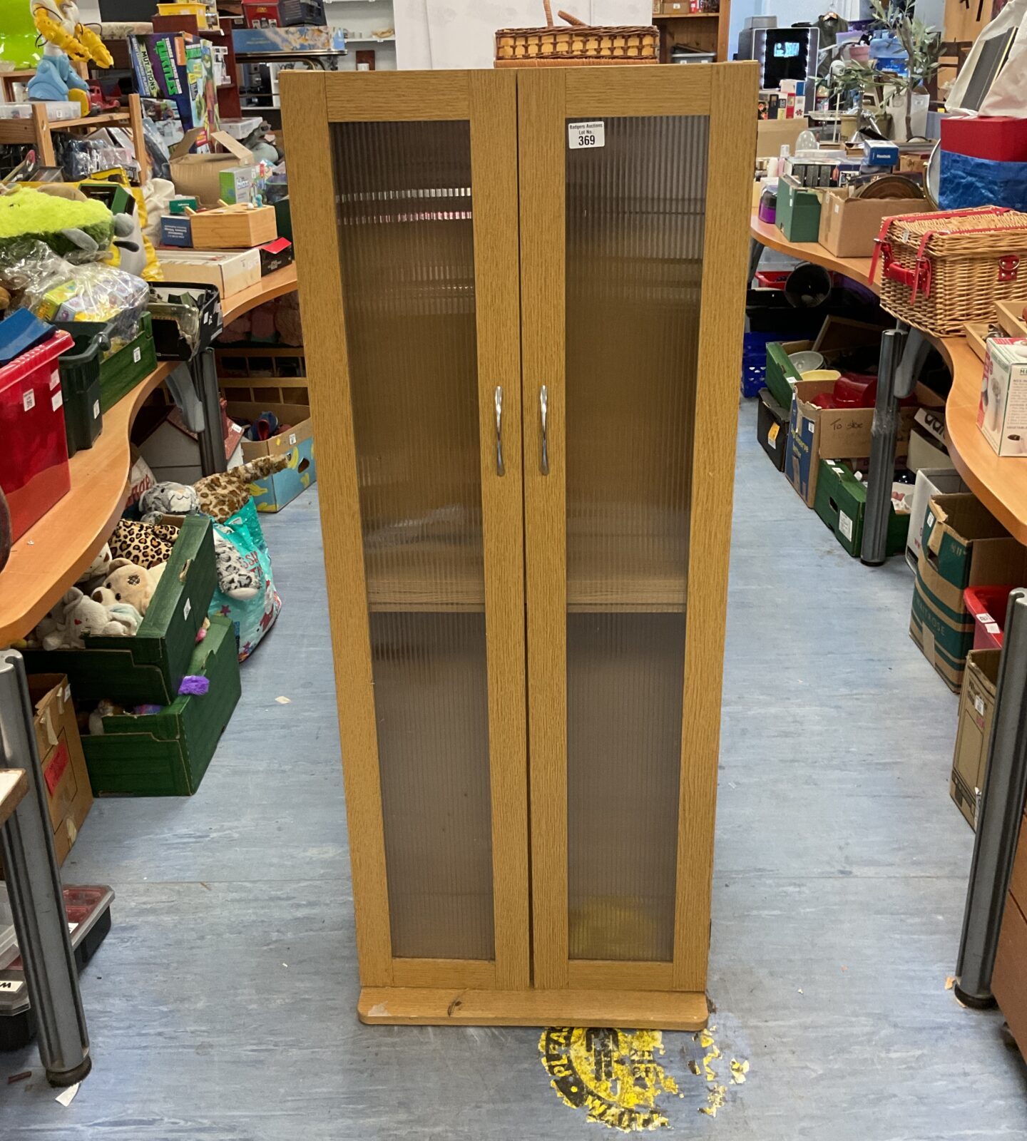 Oak effect cabinet