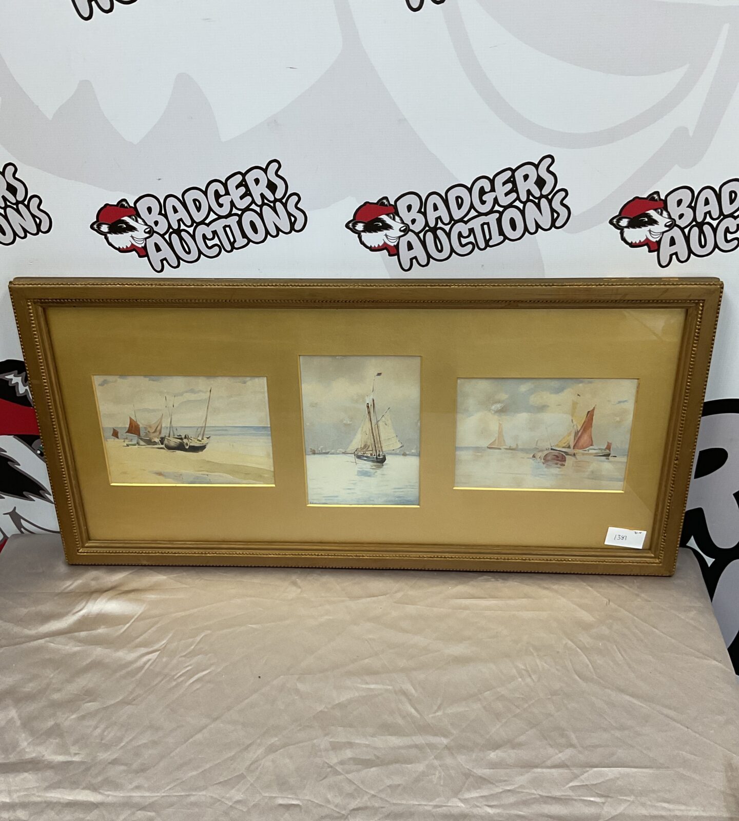 19th century W a sampson signed set of three nautical scene watercolours