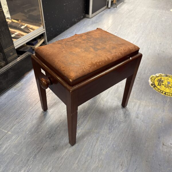 Vintage height adjustable piano stool