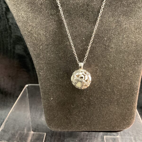 925 Silver Ball pendant 18” necklace