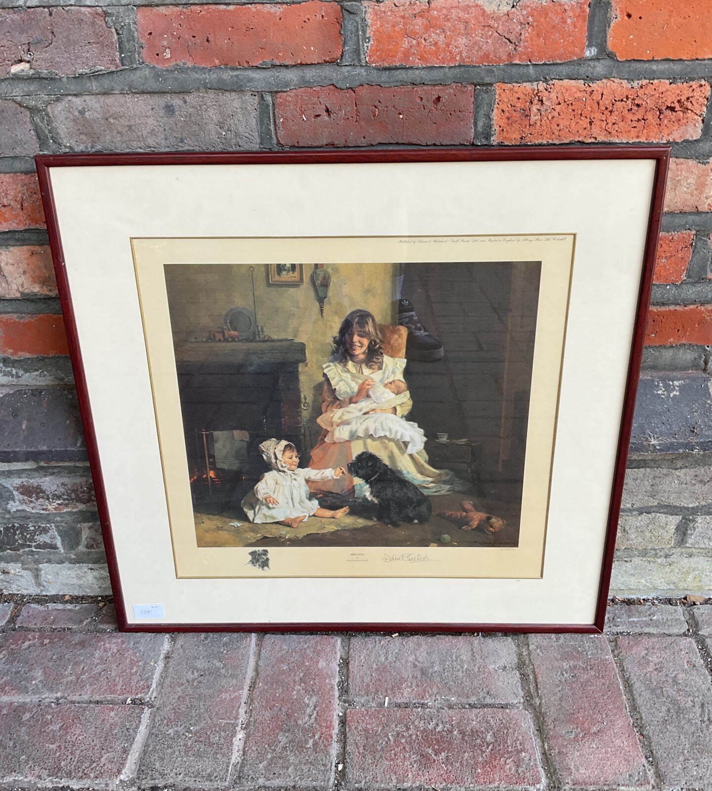 david shepherd signed limited edition print of family group titled biscuits