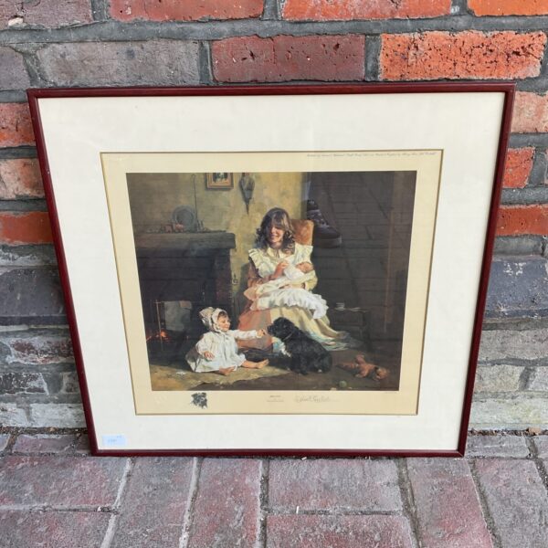 david shepherd signed limited edition print of family group titled biscuits
