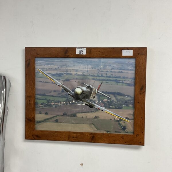 Framed photographic print of a spitfire
