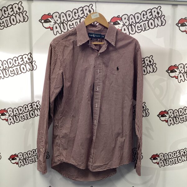 Ralph Lauren plaid shirt size medium, classic men's button-down.