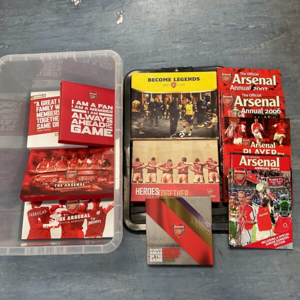 Collection of arsenal football club official membership boxsets & books