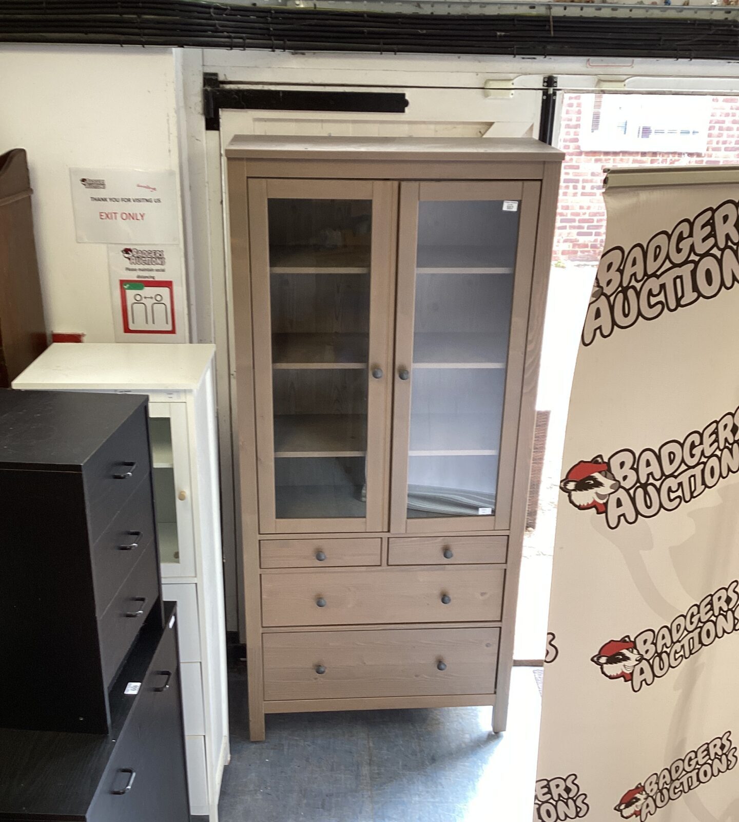 Ikea Hemnes Glass Door Cabinet with four Drawers