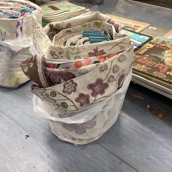 Bag of voyage fabric samples