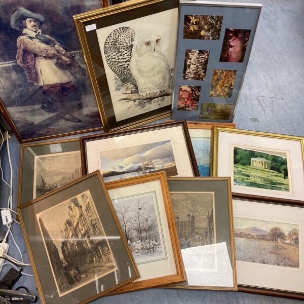 Large lot of framed prints & artworks