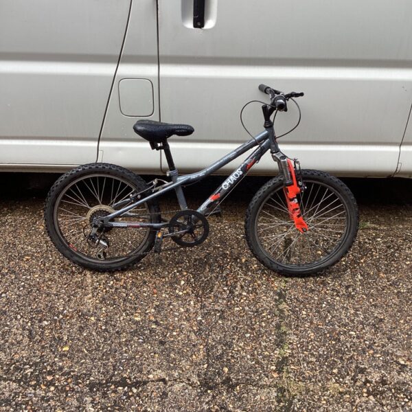 Used Chaos mountain bike for children, showing frame and tires.