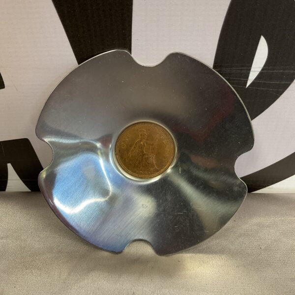 Old hall stainless steel 1961 penny ashtray