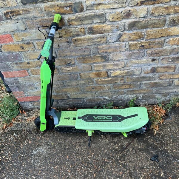 Side view of a used Viro electric scooter.
